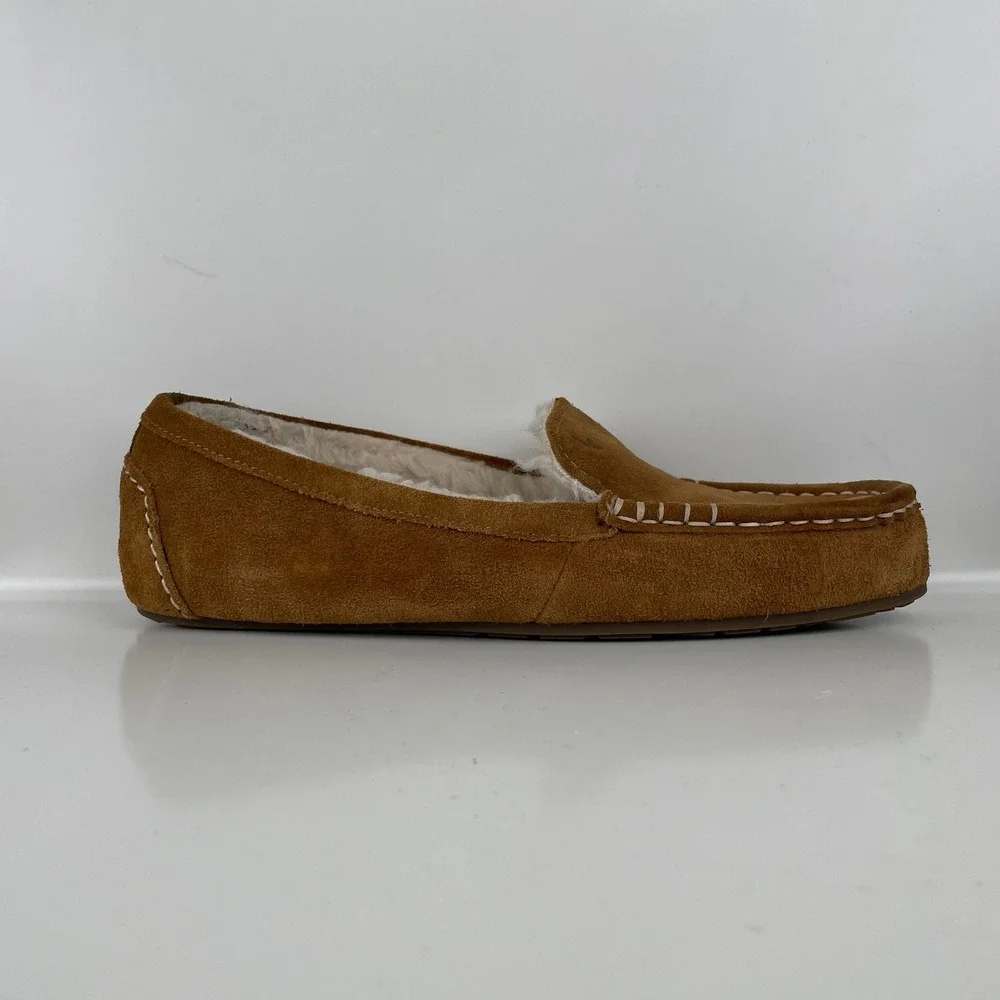 Koolaburra by UGG Lezly Chestnut Suede Faux Fur Moccasin Slippers 1020389 Men 10